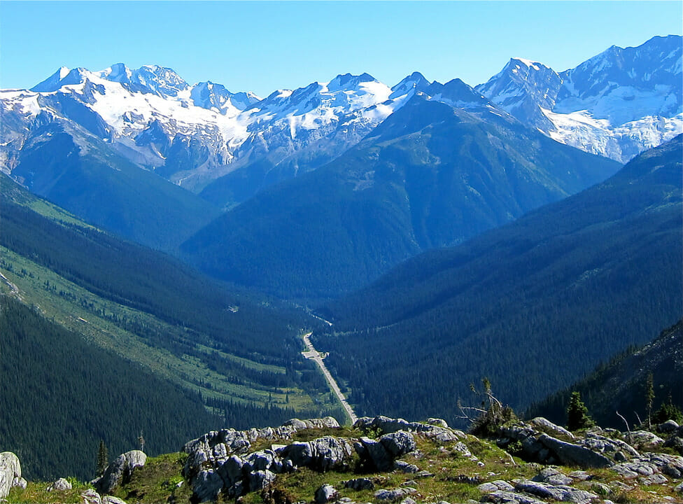 Trans Canada Highway at the top of Rogers Pass